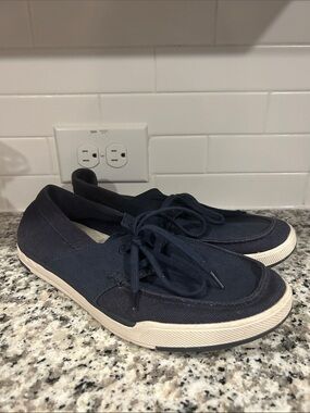 Clarks Navy Canvas Lace-Up Cushion Soft shoes